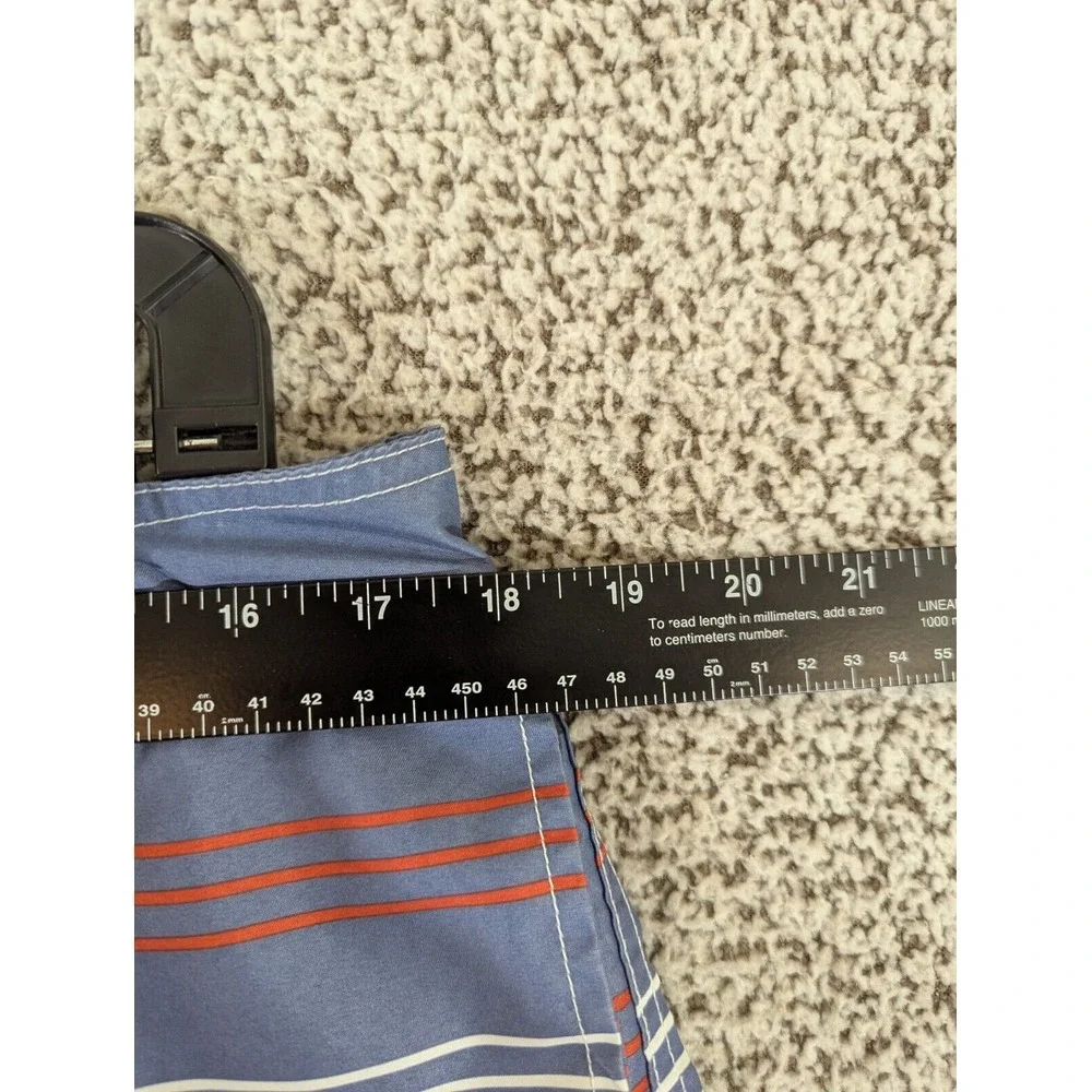 Gap Swim Trunks Men's Large Blue Red‎ and Black Striped Drawstring Netted